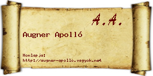 Augner Apolló névjegykártya